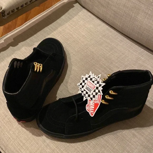 NWT VANS X MARVEL | Black Panther high tops | Men’s 7.5 Women’s 9 - Picture 7 of 11